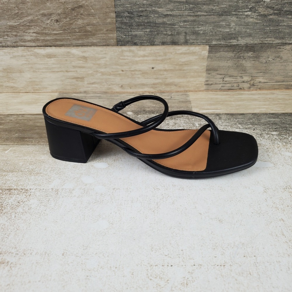 Dolce Vita Lumena Womens Strappy Sandals Sz 10 Black Block Heel Open Square Toe